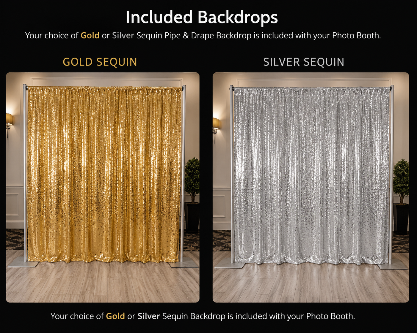 Gold and Silver Sequin Backdrops